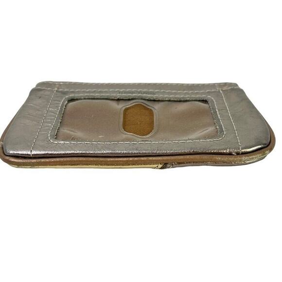 Fossil Womens Metallic Leather Coin Purse ID Holder Small Wallet Key Chain Bag - Picture 13 of 16